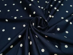 100% cotton navy with white dots LYCRA 58" by the yard[12163]