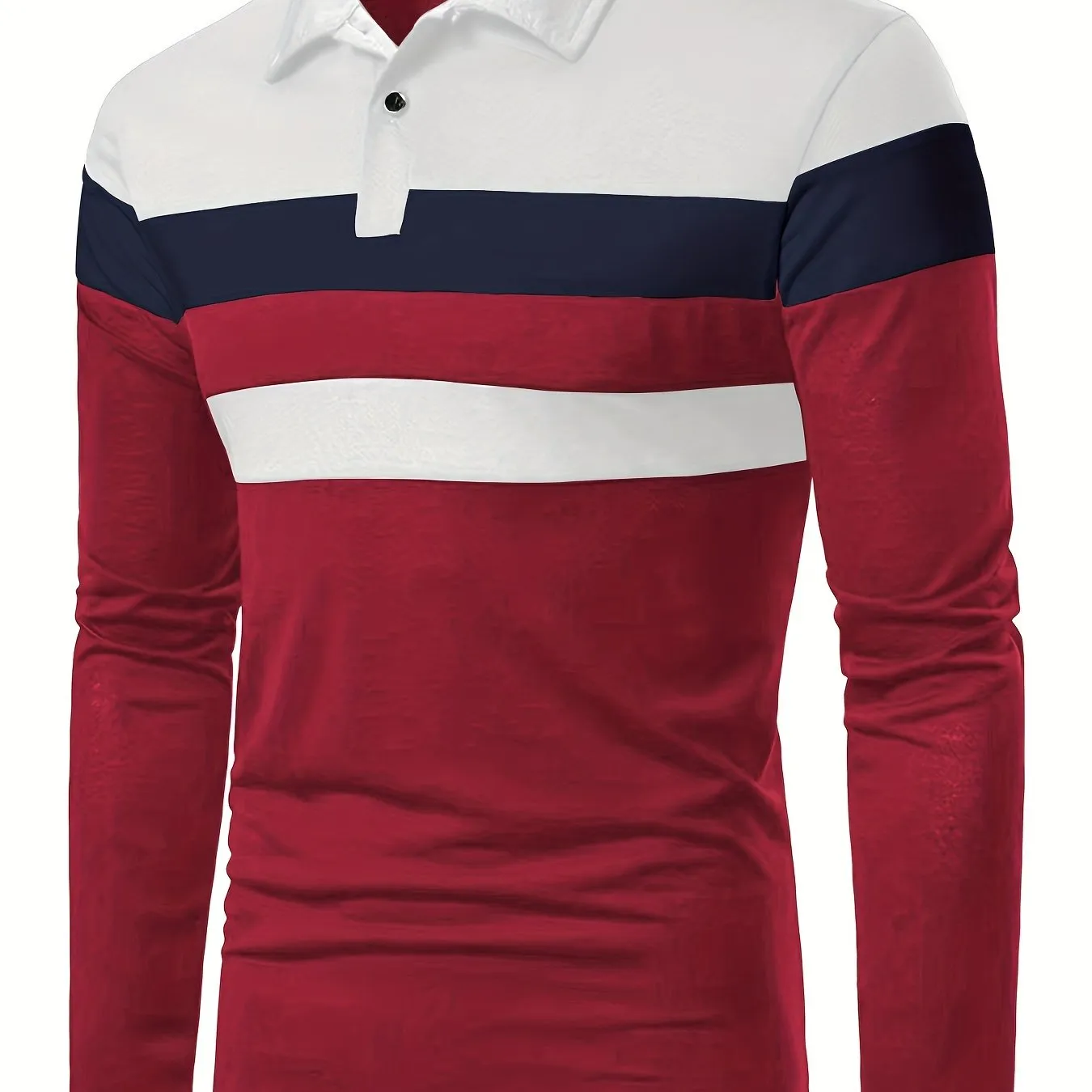 2023 New Color Matching Trendy Shirts Men's Casual Lapel Long Sleeve Polo Shirts