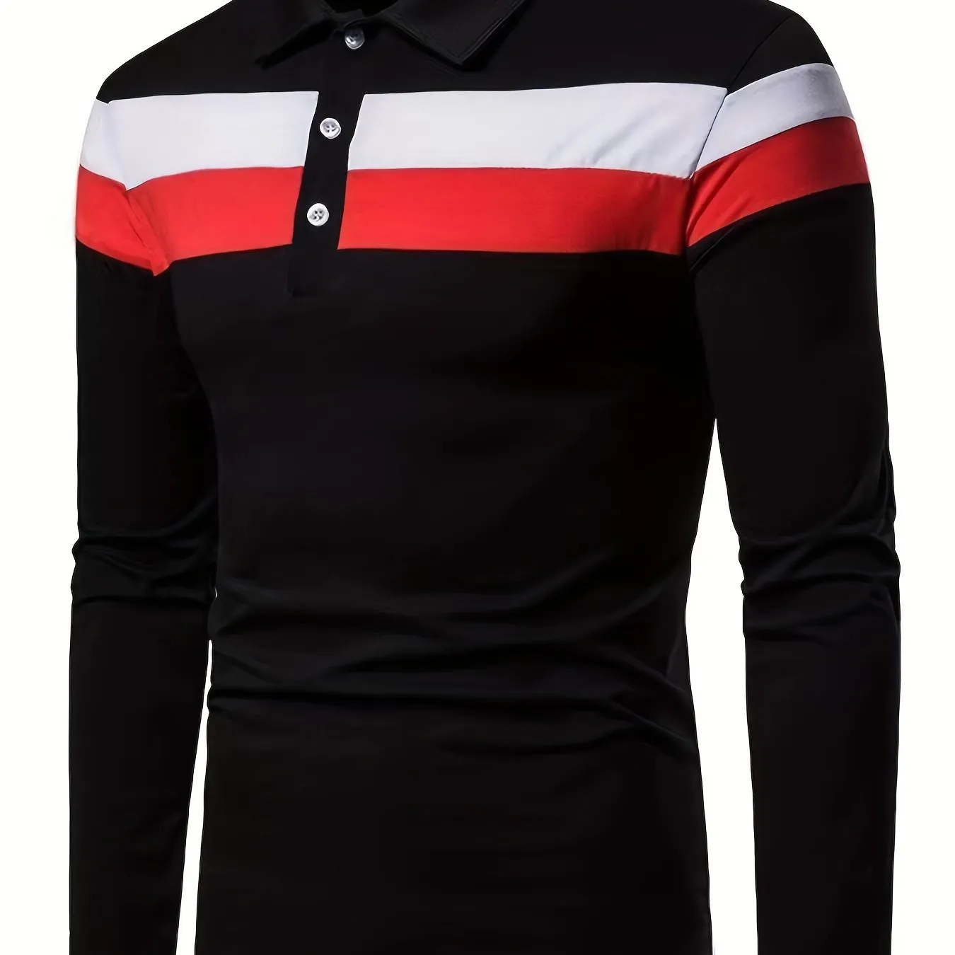 2023 New Color Matching Trendy Shirts Men's Casual Lapel Long Sleeve Polo Shirts
