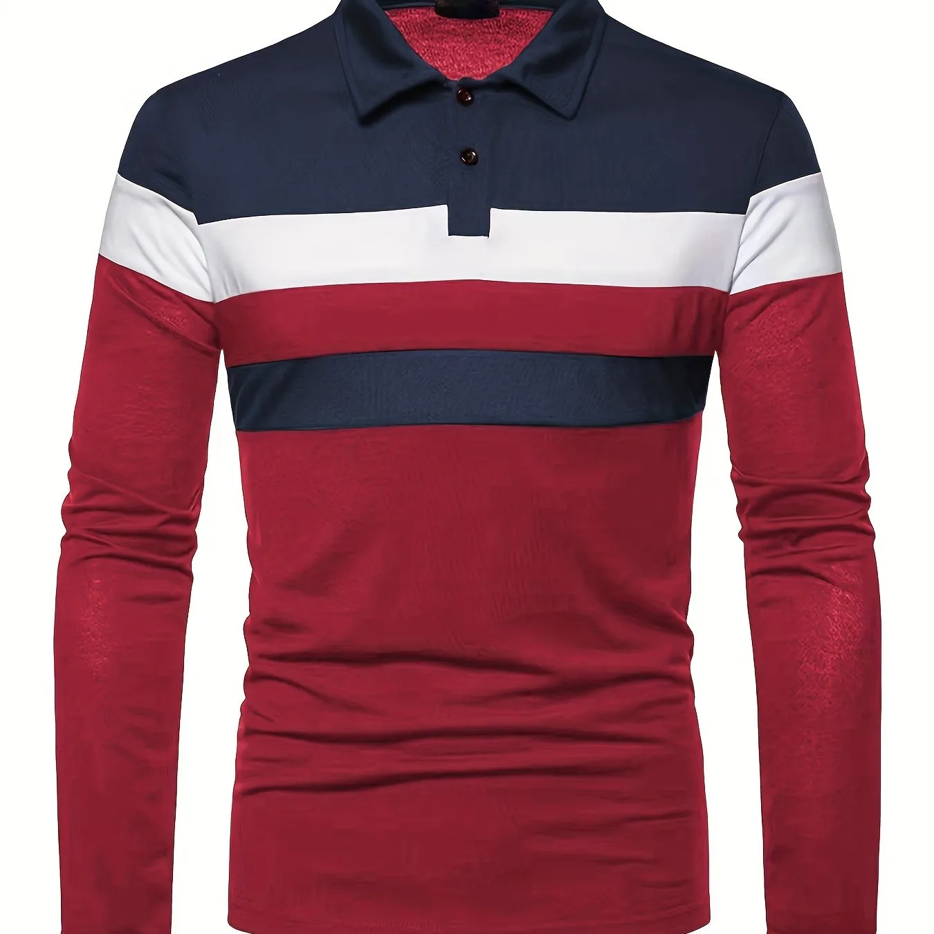 2023 New Color Matching Trendy Shirts Men's Casual Lapel Long Sleeve Polo Shirts
