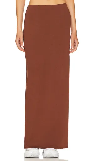 AFRM X Revolve Essential Farah Maxi Skirt in Cognac