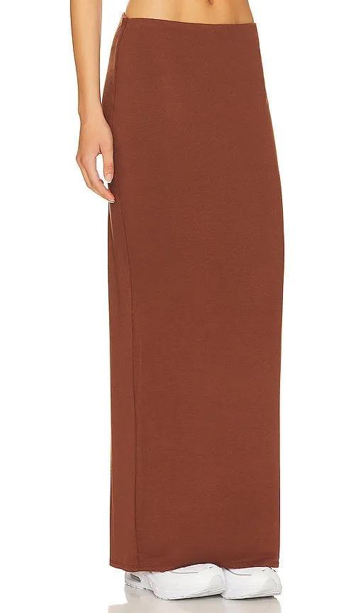 AFRM X Revolve Essential Farah Maxi Skirt in Cognac