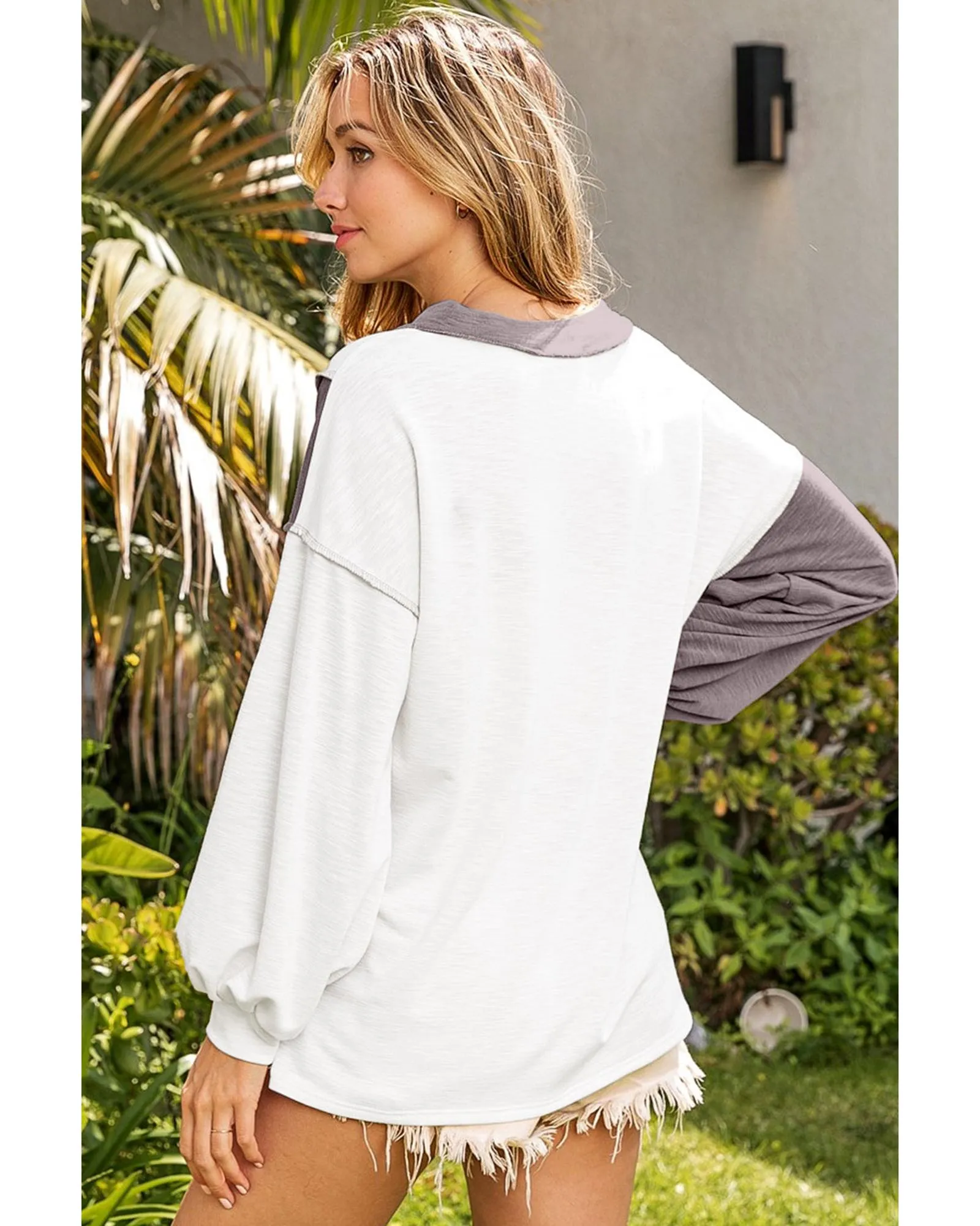 Azura Exchange Colorblock Patchwork Knit Top - M