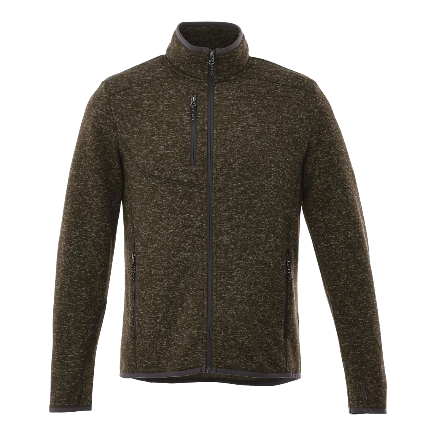 B2493M Sweater Knit Full Zip Jacket with Thumb Holes