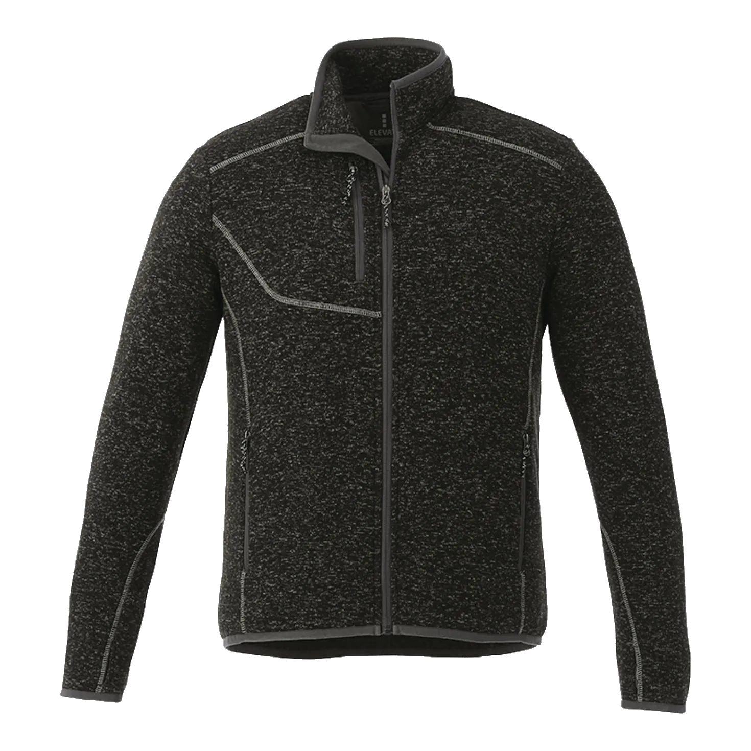 B2493M Sweater Knit Full Zip Jacket with Thumb Holes
