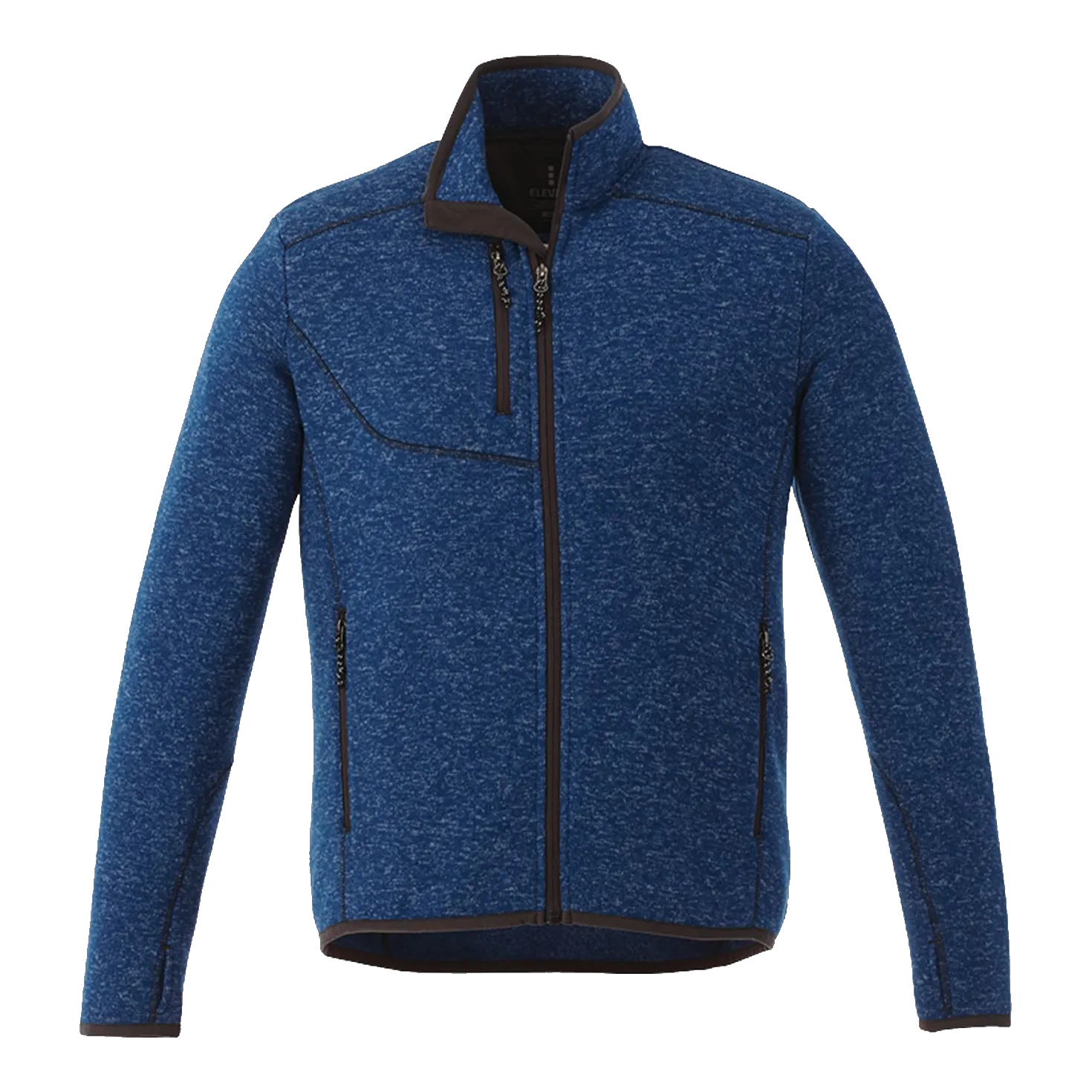 B2493M Sweater Knit Full Zip Jacket with Thumb Holes