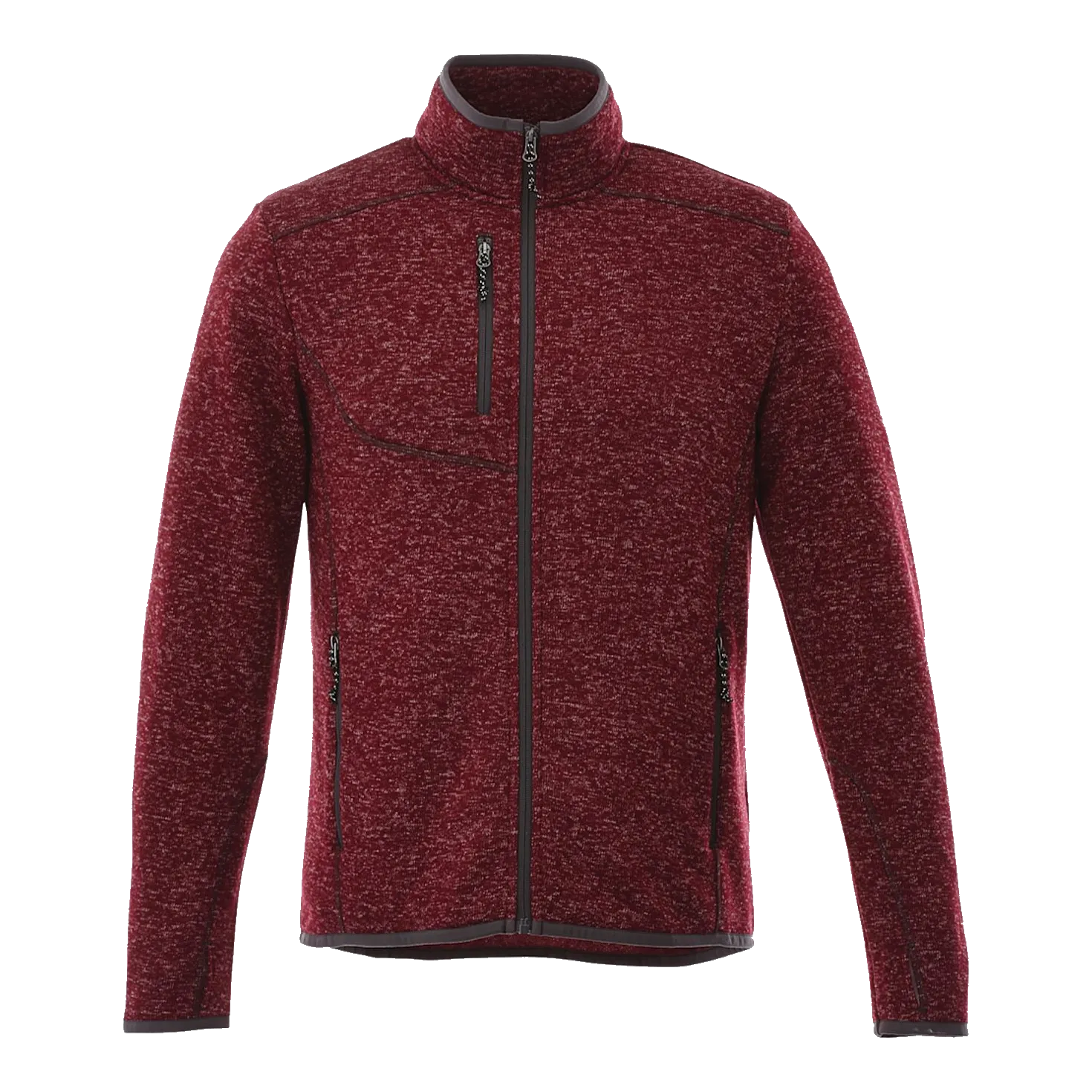B2493M Sweater Knit Full Zip Jacket with Thumb Holes