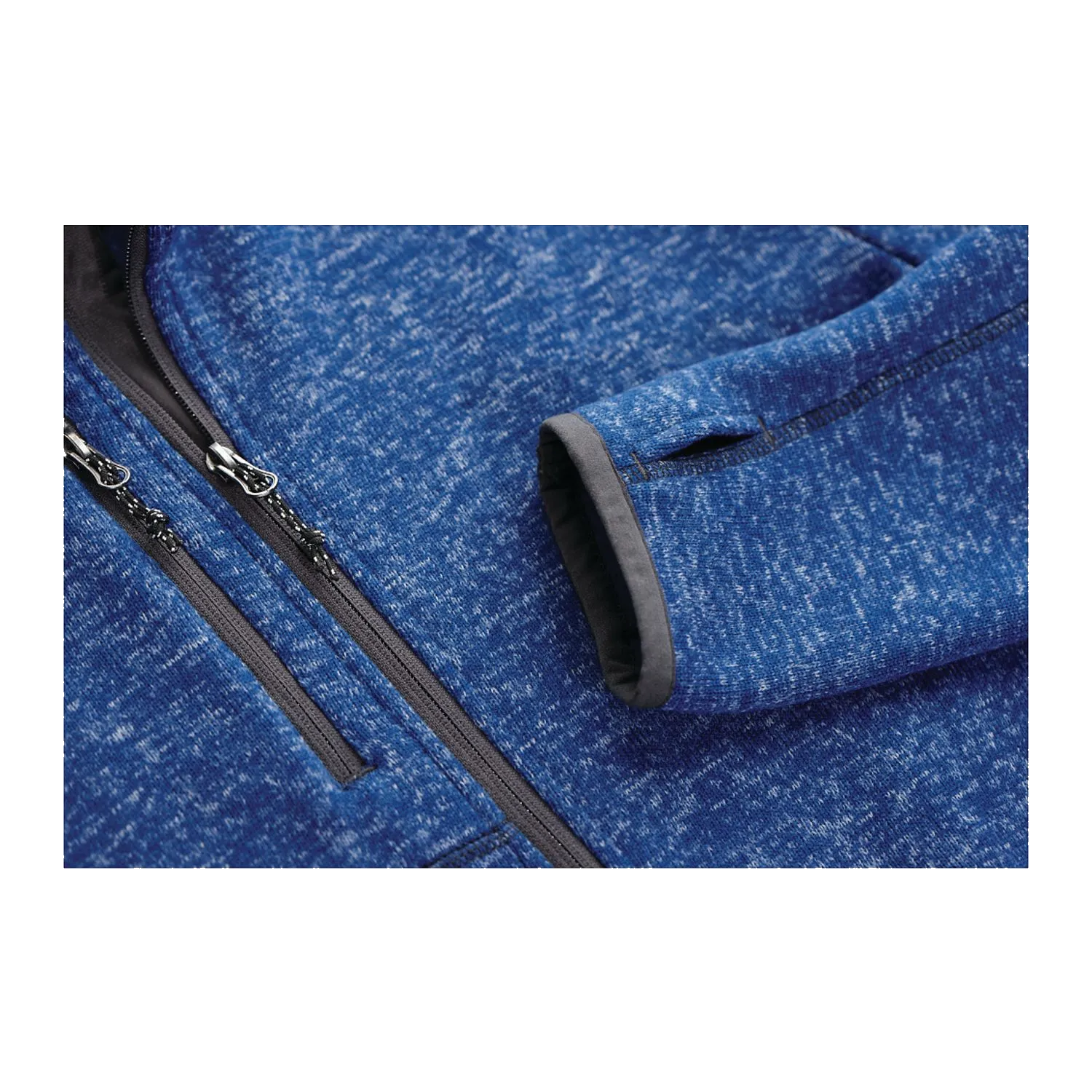 B2493M Sweater Knit Full Zip Jacket with Thumb Holes