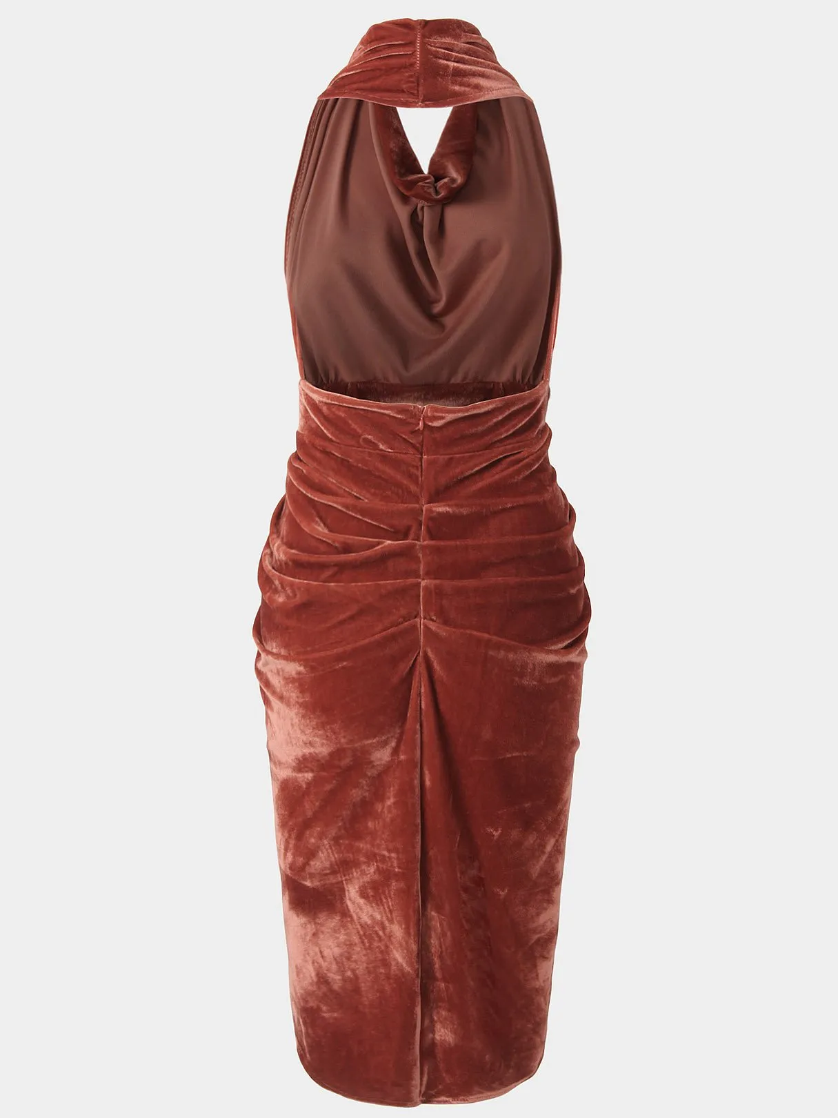 Backless Sleeveless Irregular Hem Brown Sexy Dresses