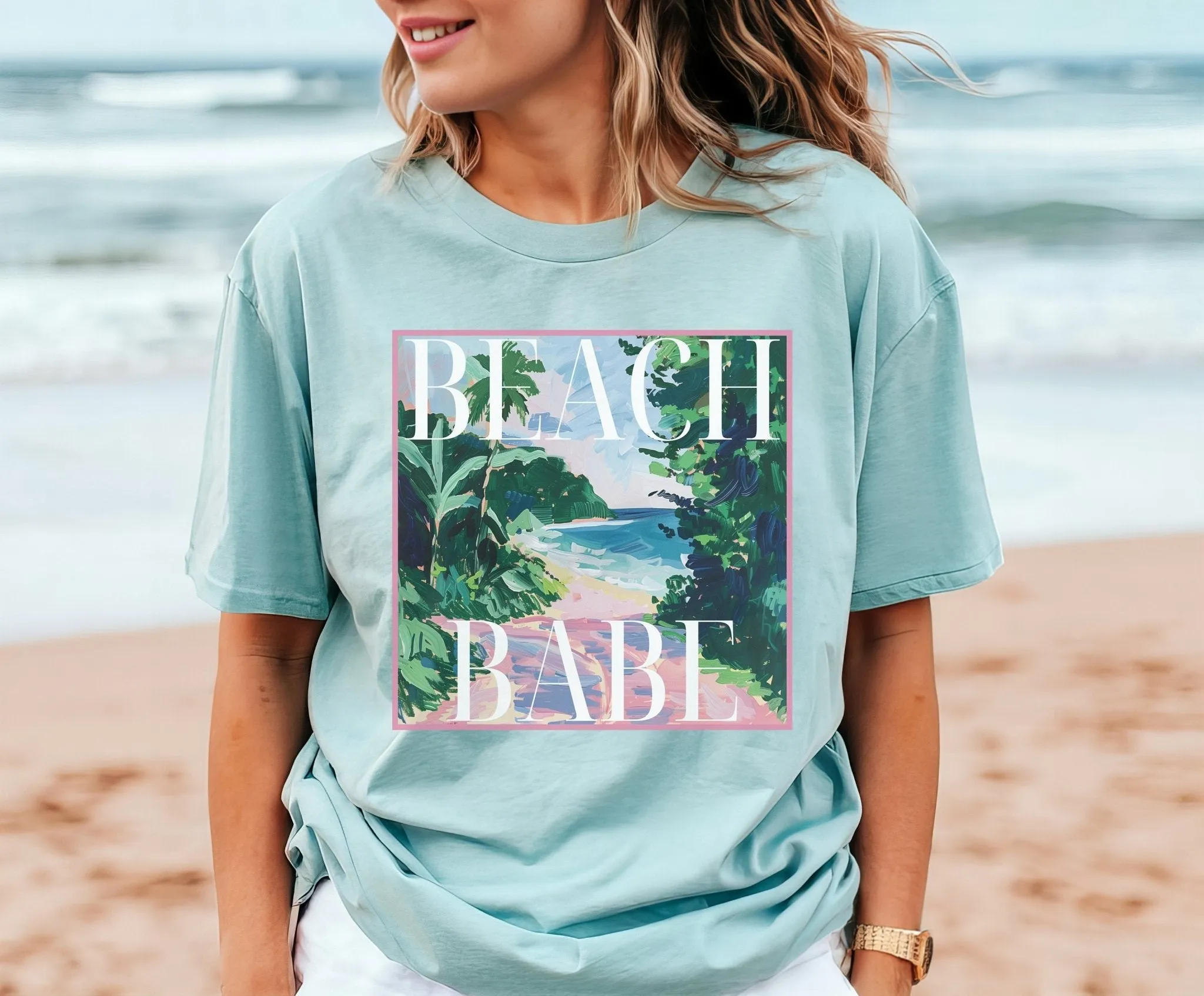 Beach Babe Bachelorette Party Shirts, Beach Babe Girls Trip Shirts