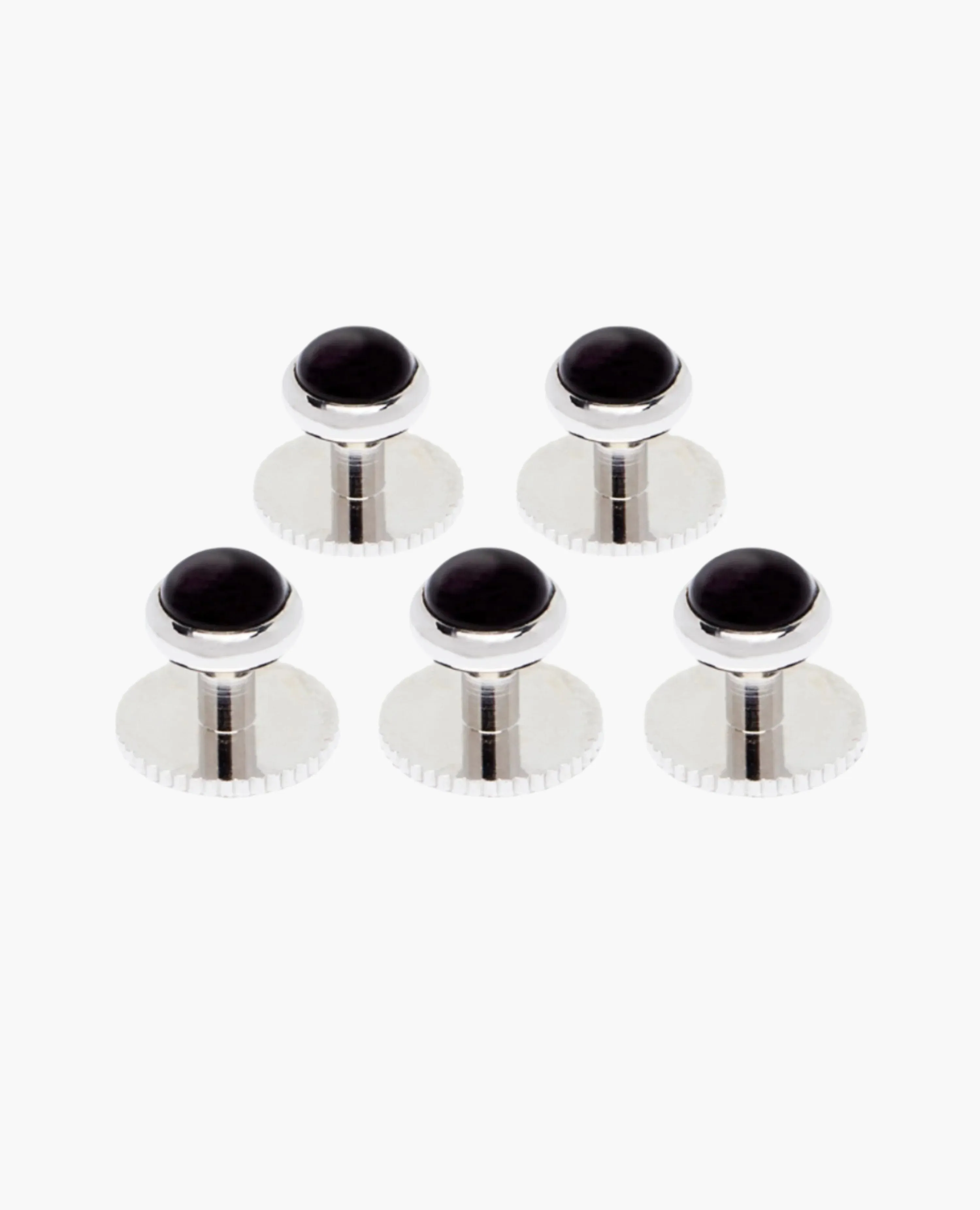 Black Silver Dress Shirt Studs