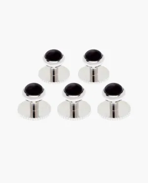 Black Silver Dress Shirt Studs