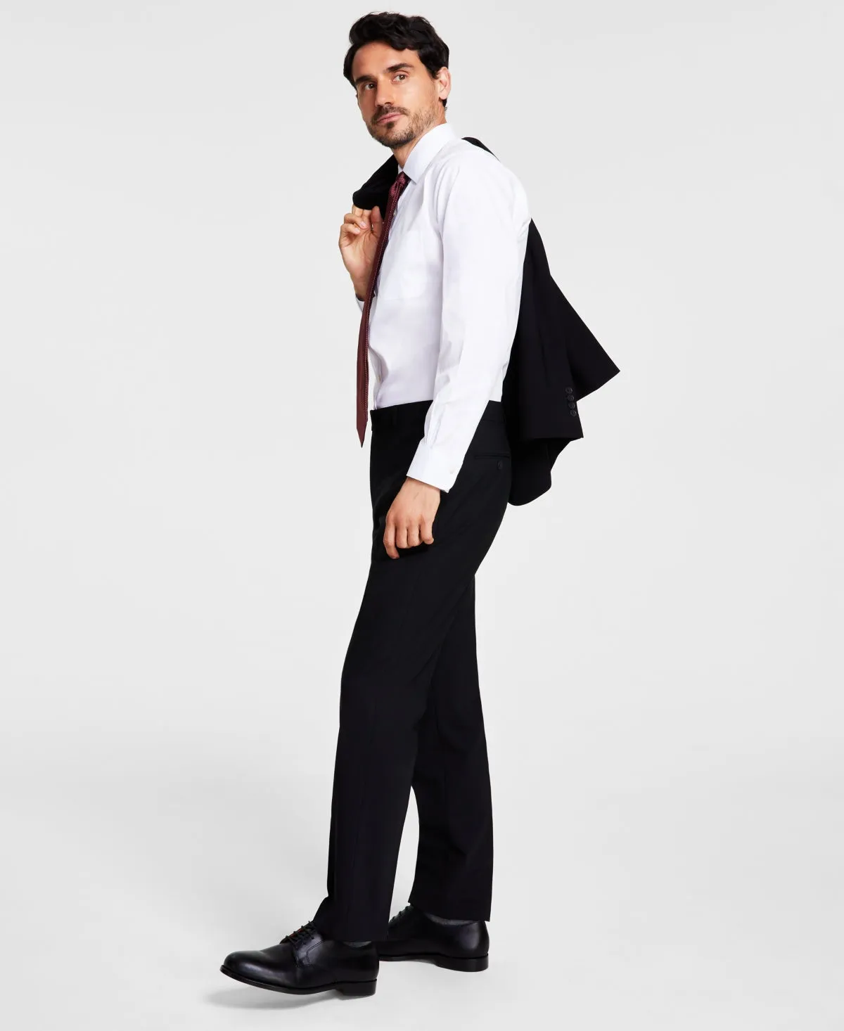Brooks Brothers Mens Classic fit Dress Pants 36 / 30 Black Solid Stretch