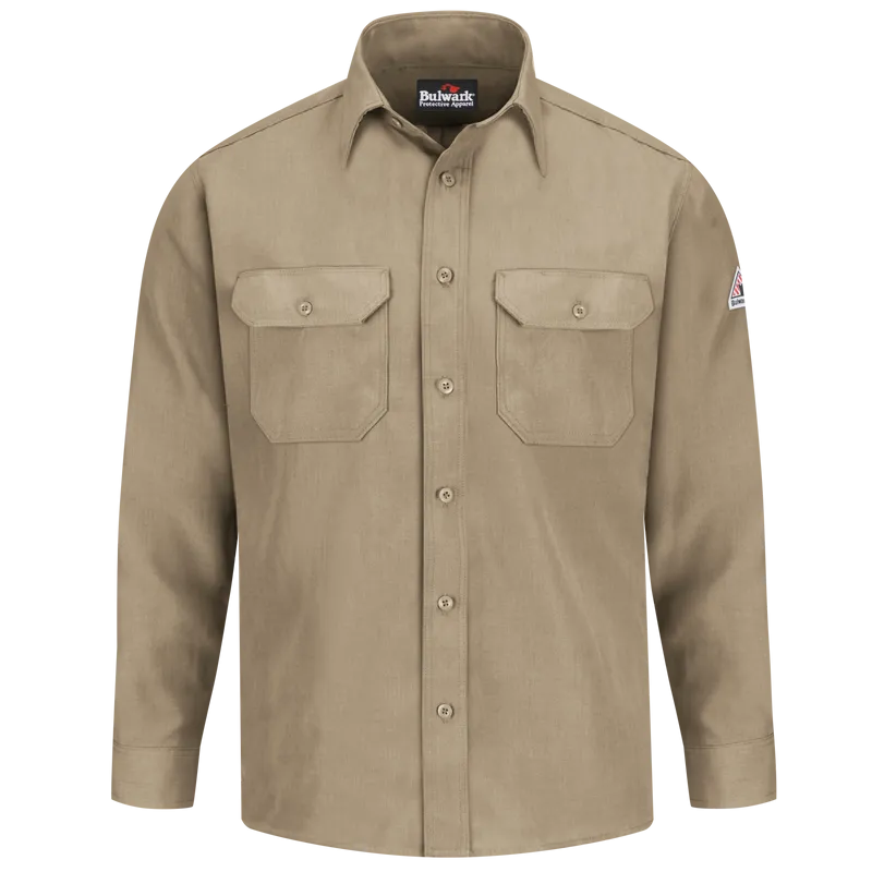 Bulwark, Men's Lightweight Nomex FR Uniform Shirt, SND2, Nomex 4.5oz, Cat1, Navy, Royal Blue, Tan