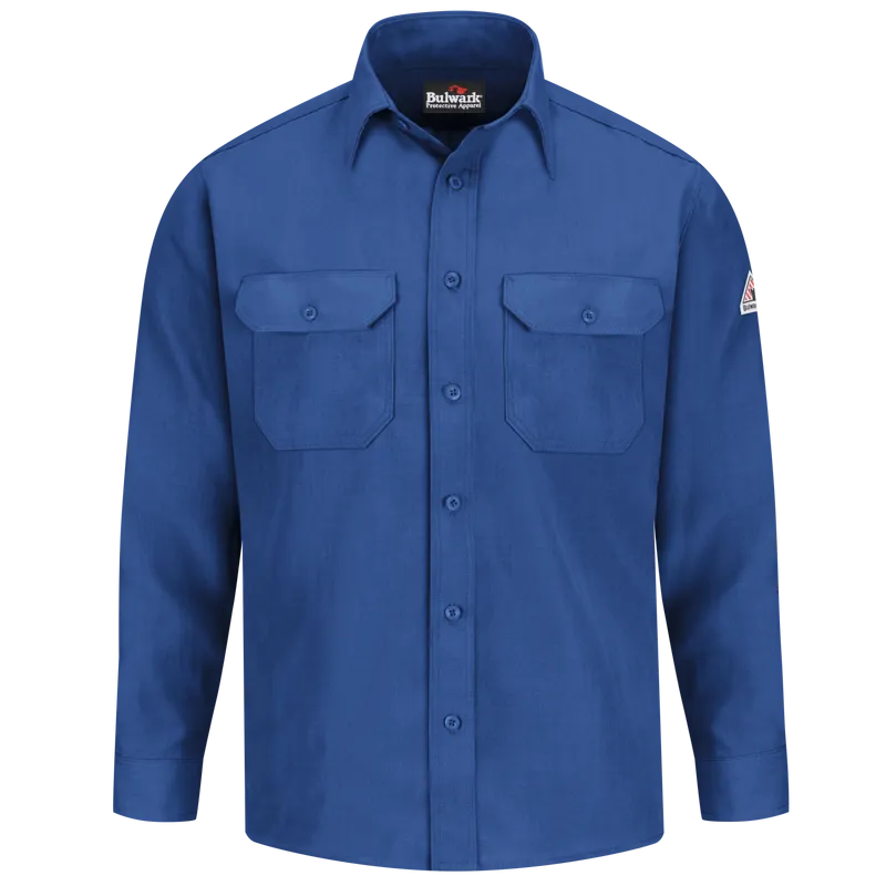 Bulwark, Men's Lightweight Nomex FR Uniform Shirt, SND2, Nomex 4.5oz, Cat1, Navy, Royal Blue, Tan