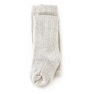 Cable Knit Tights - Heathered Ivory by Little Stocking Co.