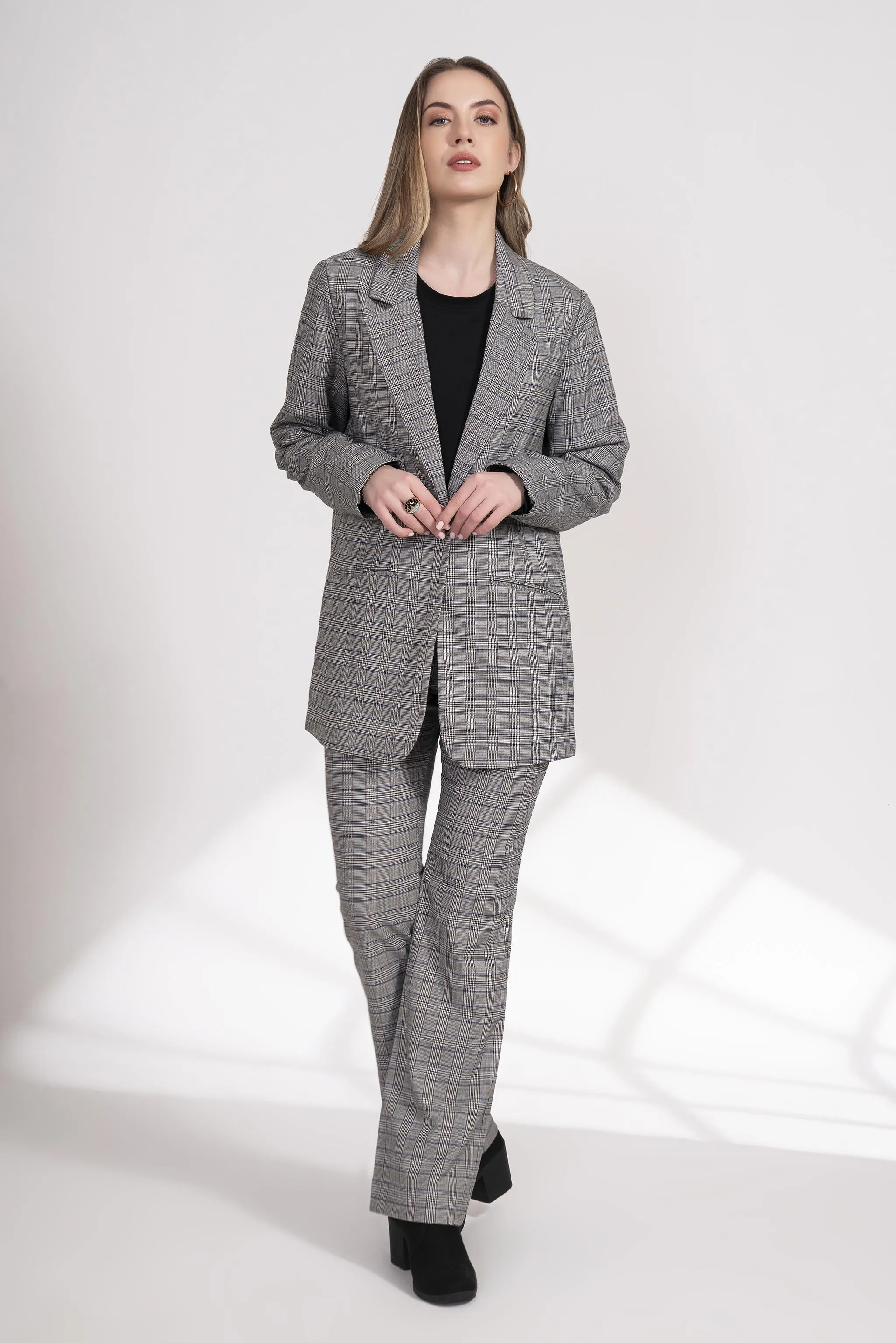 Checked Suit Blazer