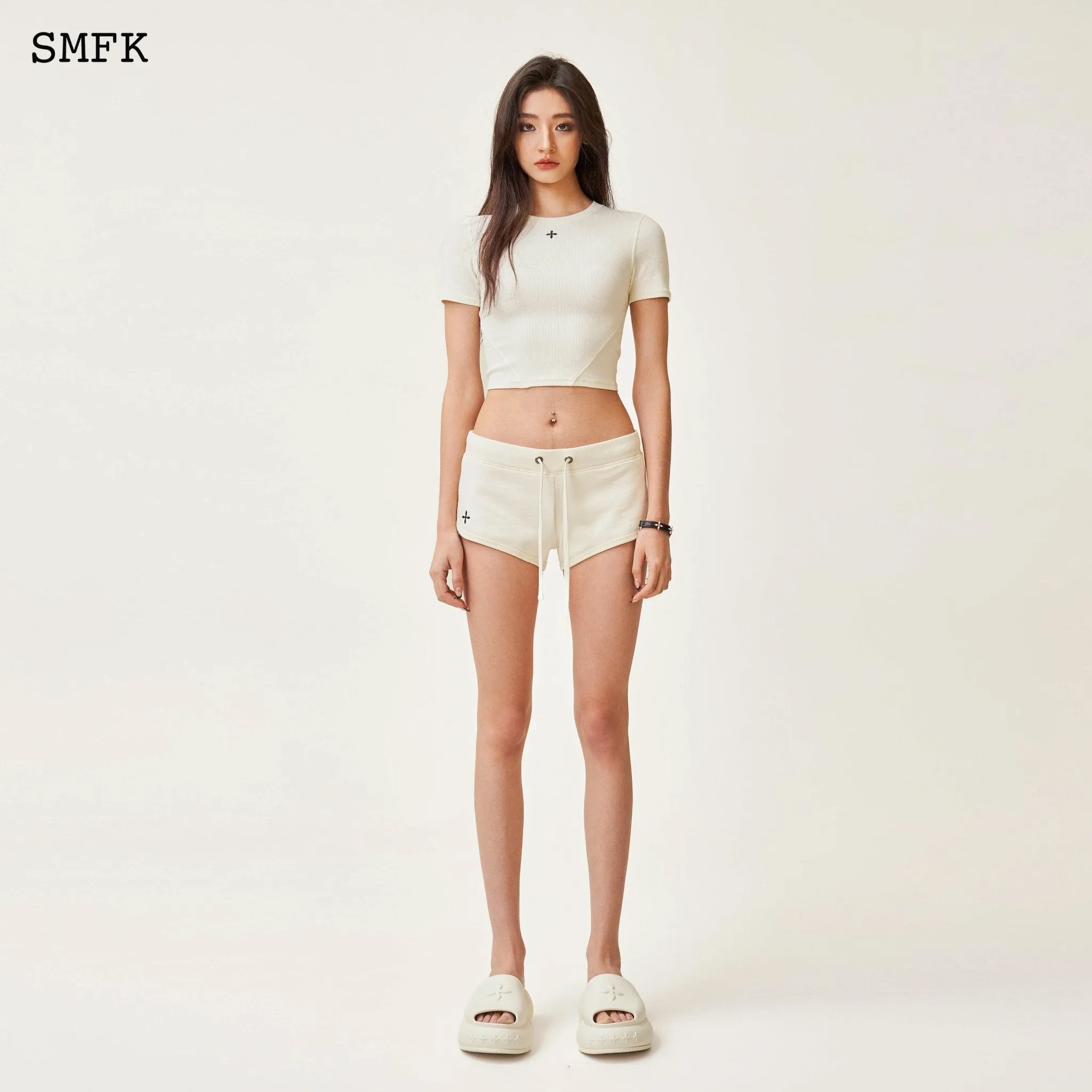 Compass Rush Slim-Fit Tee In White