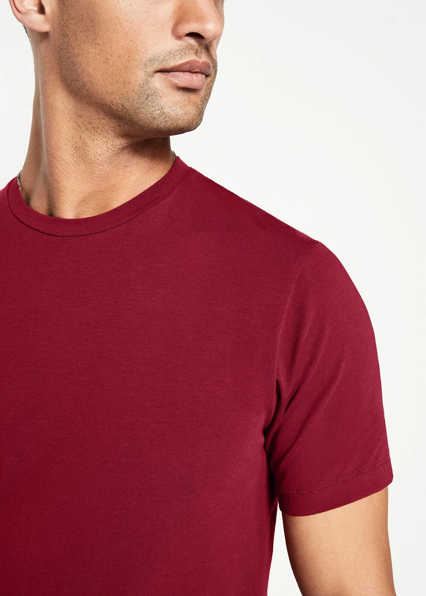 Cotton Stretch T-Shirt | Red Wine