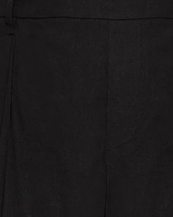 Cropped Button Placket Pant | Navy