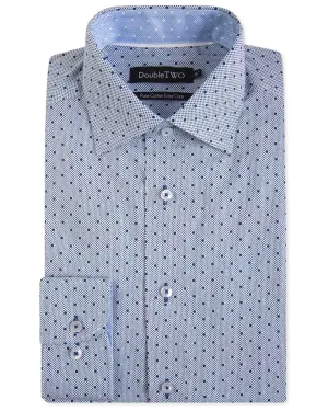 Double Two Mens Big Size Pure Cotton Easy Care LS Formal Shirts (SAW19)