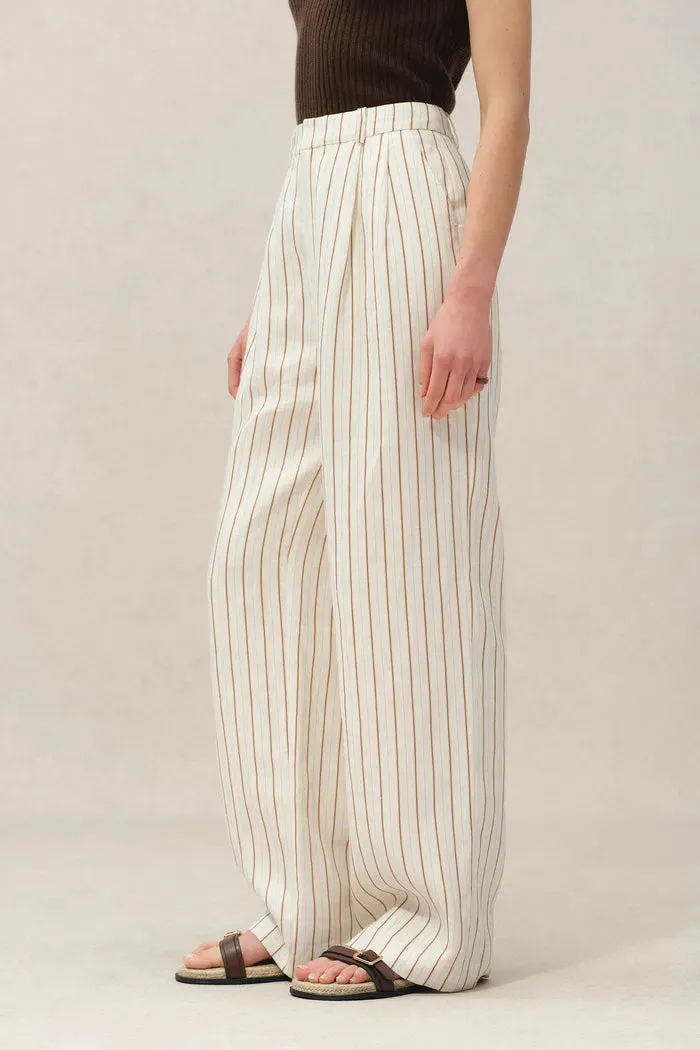 Eden Striped Suit Pants in Linen