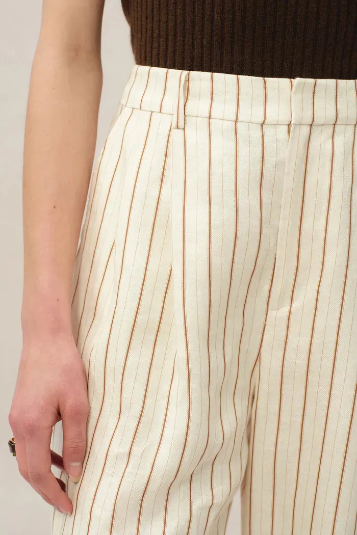 Eden Striped Suit Pants in Linen