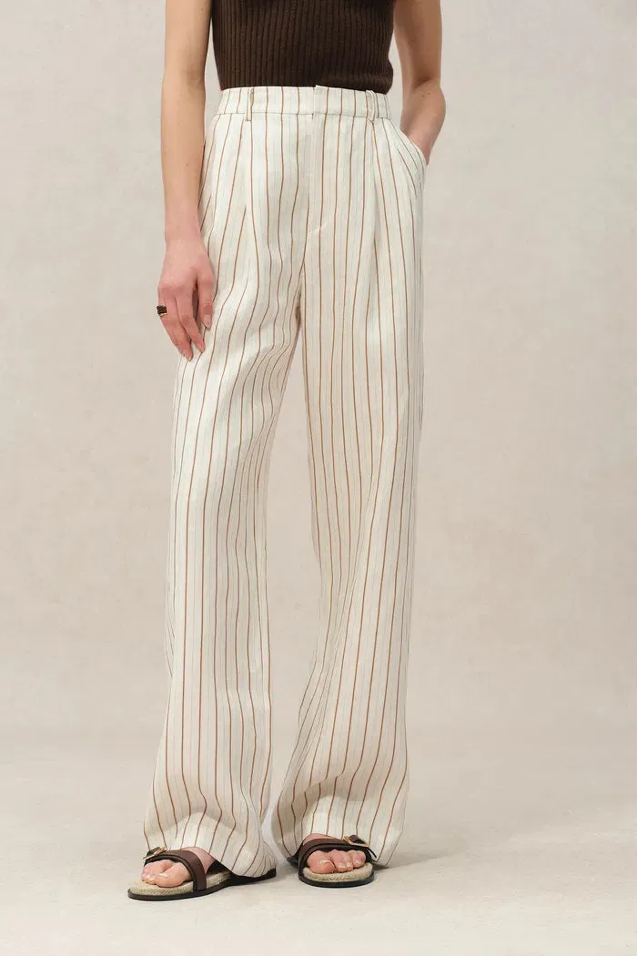 Eden Striped Suit Pants in Linen
