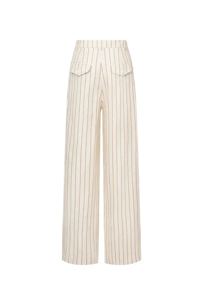 Eden Striped Suit Pants in Linen