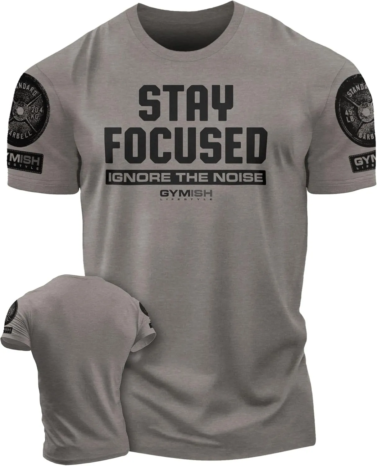 Gymish Lifestyle Stay Focused Mens Bodybuilding T-Shirts Graphic Tees Short Sleeve Workout Shirt