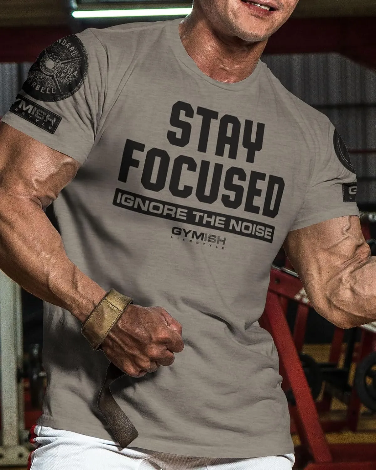 Gymish Lifestyle Stay Focused Mens Bodybuilding T-Shirts Graphic Tees Short Sleeve Workout Shirt