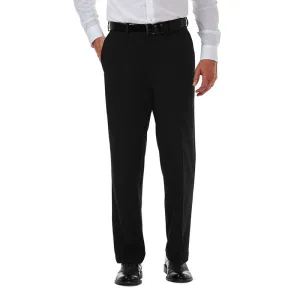 Haggar Mens Classic fit Casual Pants 44 / 30 Black Solid