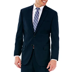 Haggar Mens Classic fit Sport Coat Blazer 38 R Blue Solid Stretch