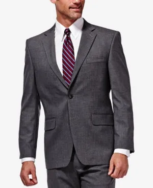 Haggar Mens  Classic fit Suit Jacket Blazer 46 S Grey Solid Stretch