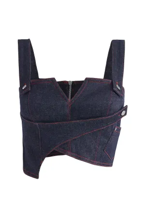 Harvey Sleeveless Denim Crop Top