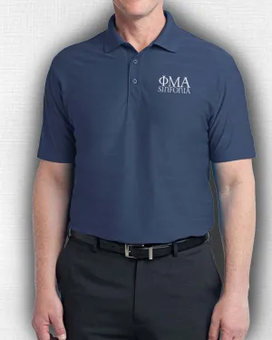Horizontal Texture Polo, Navy