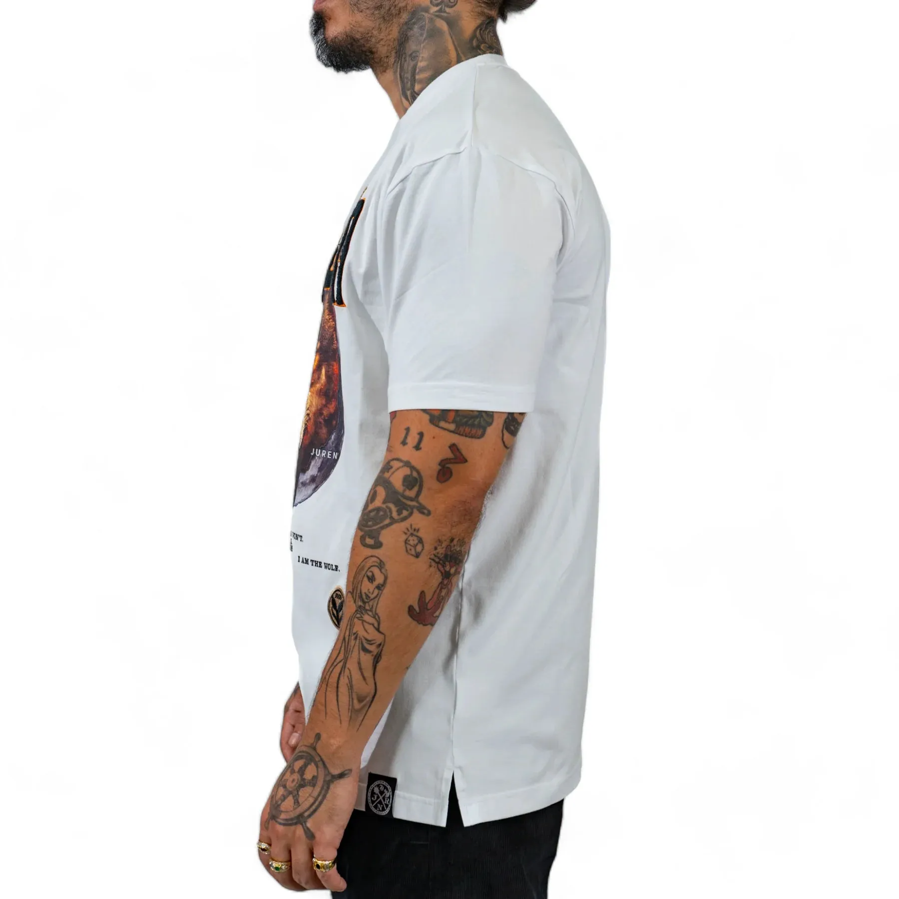 Juren 'Alpha Wolf' Chenille T-Shirt (White)