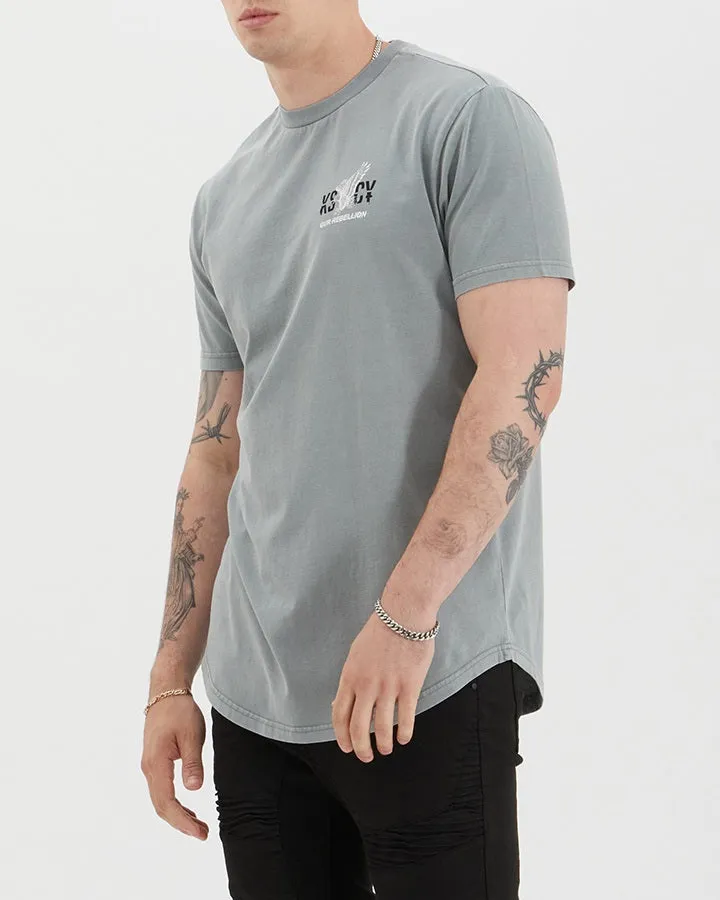 Kiss Chacey Brook Dual Curved Tee - Pigment Neutral Grey