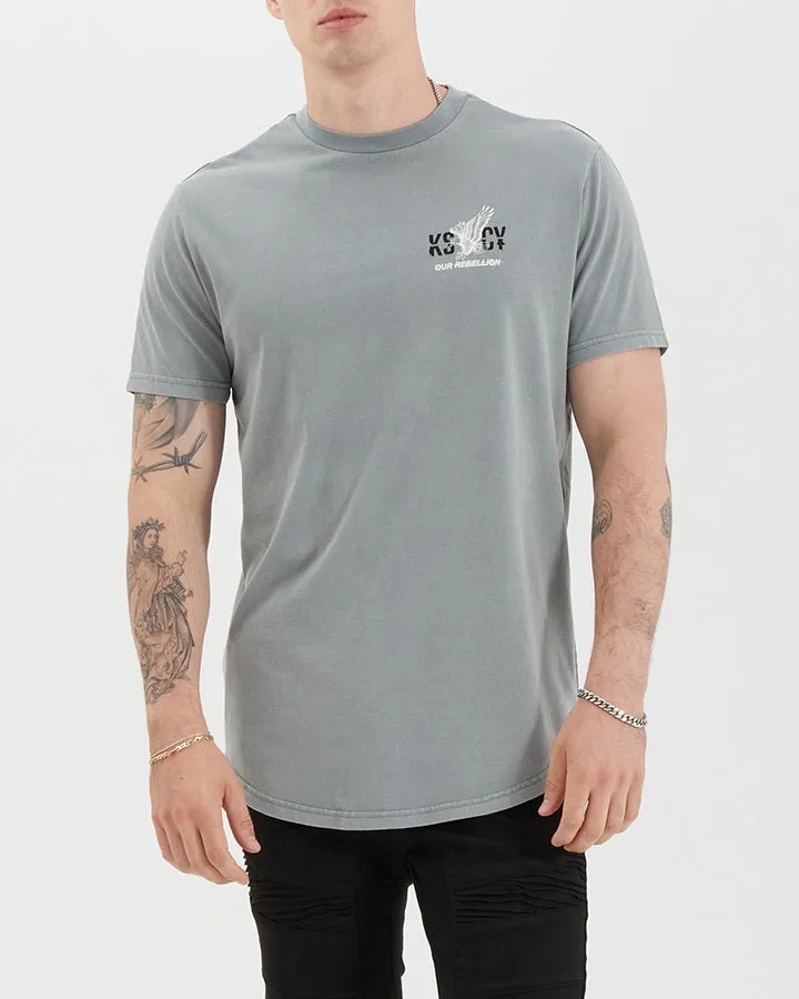 Kiss Chacey Brook Dual Curved Tee - Pigment Neutral Grey