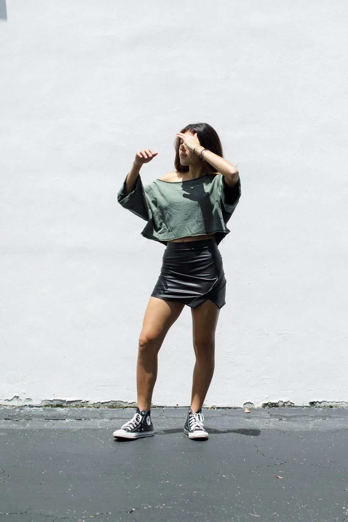 Leather Asymmetrical Skirt (Tween) - CC