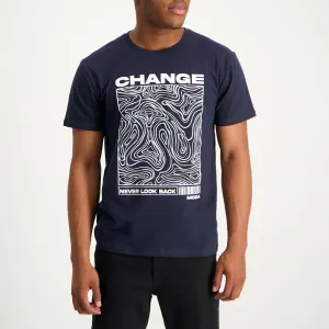 MENS MODA NAVY GRAPHIC T-SHIRT