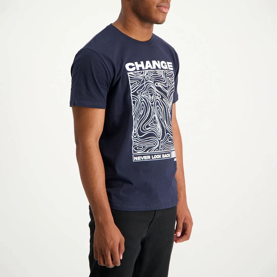 MENS MODA NAVY GRAPHIC T-SHIRT