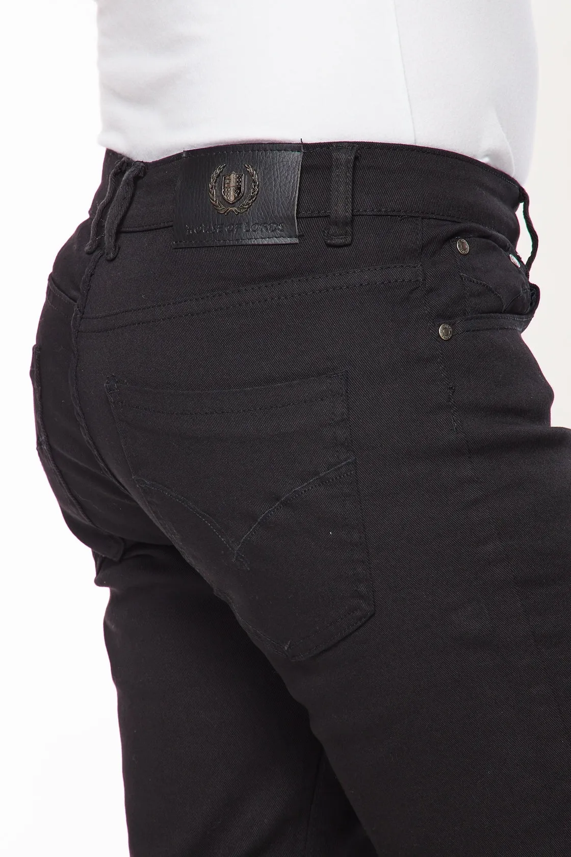 Men's Super Comfortable Super Skinny Fit Jeans-HLP-505 JET BLACK