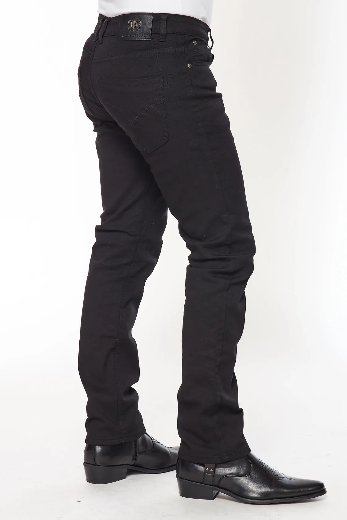 Men's Super Comfortable Super Skinny Fit Jeans-HLP-505 JET BLACK