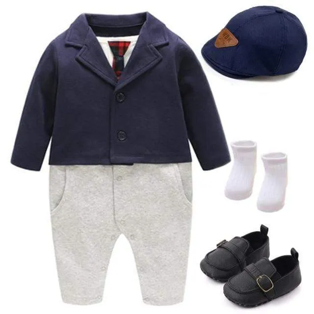 Navy Smart Romper Outfit