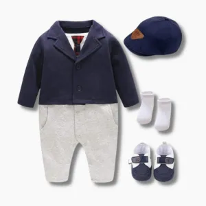 Navy Smart Romper Outfit