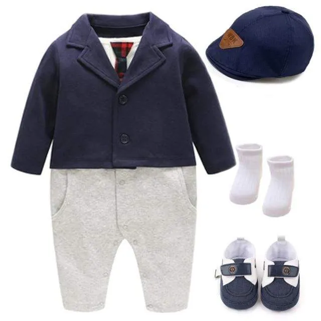Navy Smart Romper Outfit