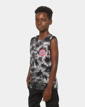 Santa Cruz Kids' Phillips Eyegore Muscle Singlet White Black Tie