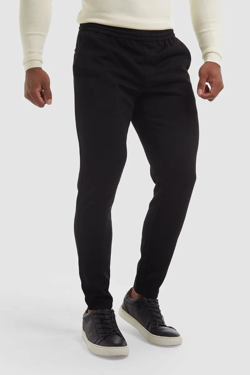 Smart Jersey Joggers in Black