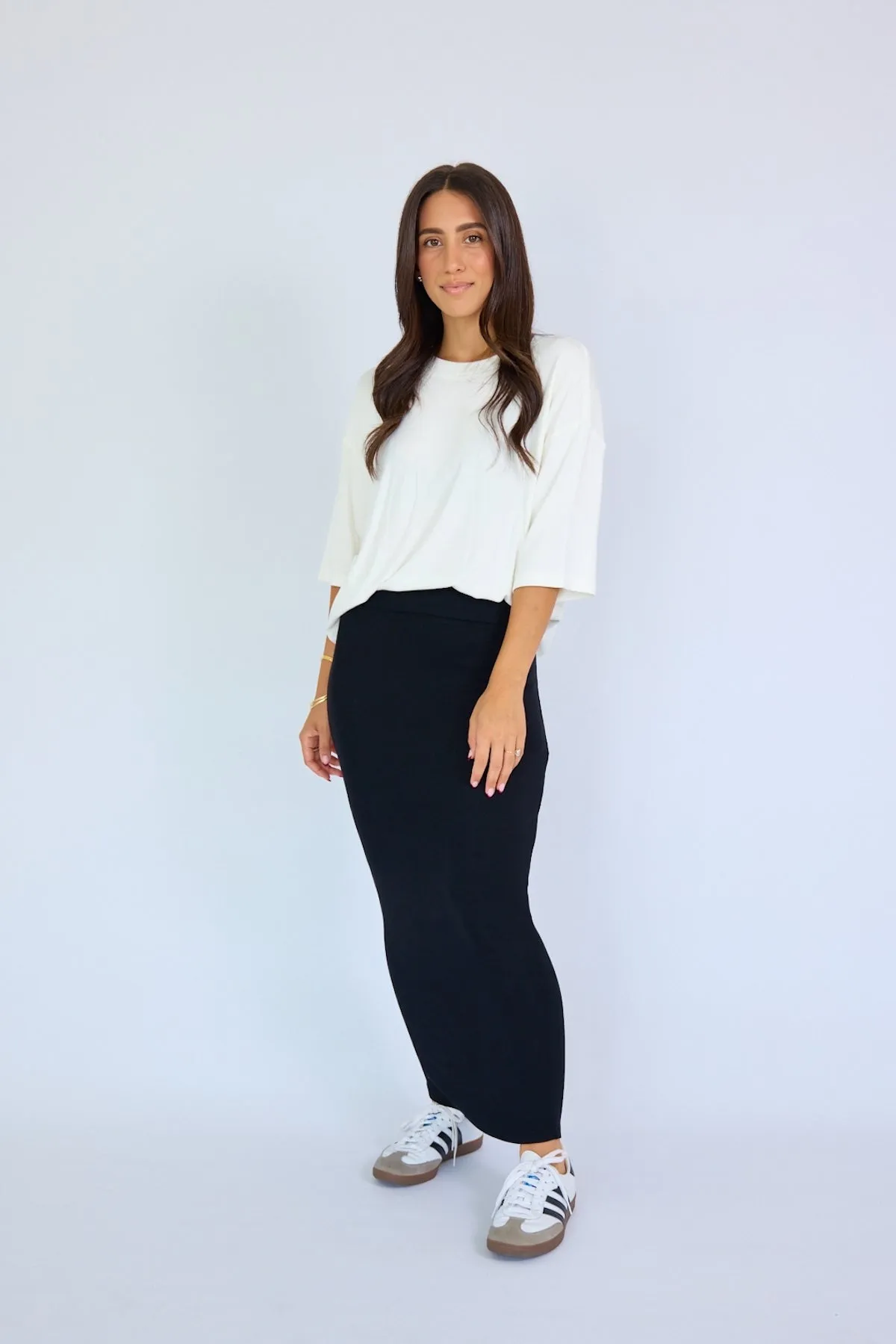 The Ribbed Boxy Tee White